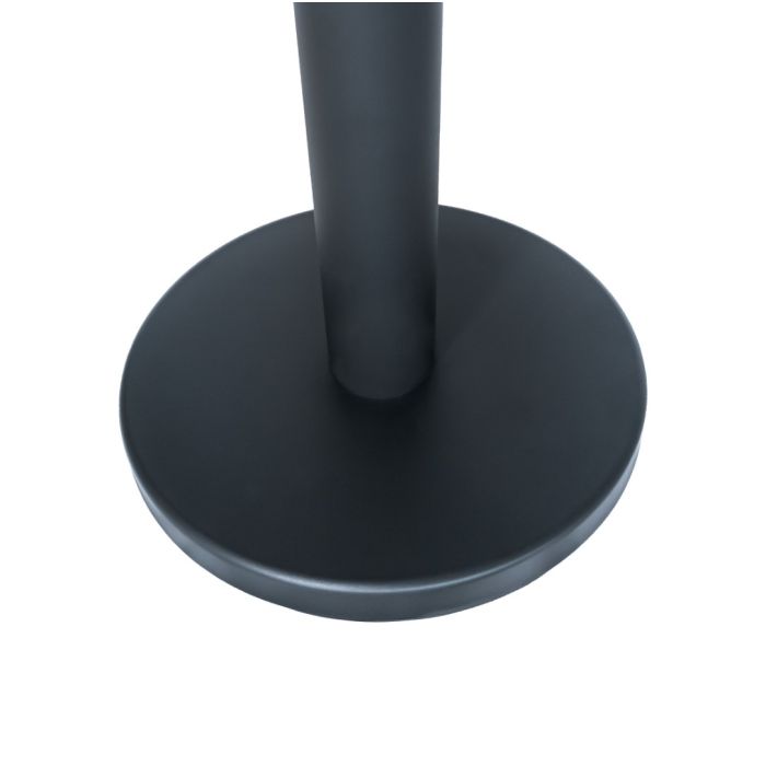 Pedestal organizador de fila preto fosco em inox com fita retrátil preta