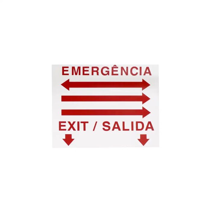 Placa de sinalização saída de emergência LED SLIM autônoma 26,1 x 22,1cm - duas faces