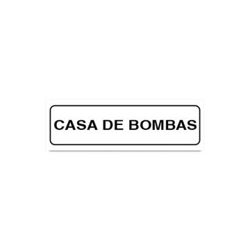 Placa casa de bombas de PVC 19 x 6cm