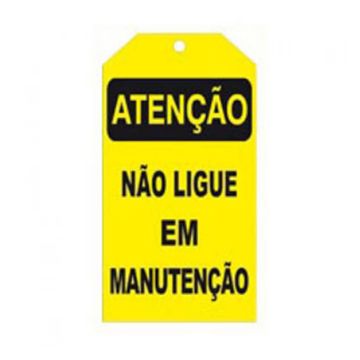 Placa atenção não ligue em manutenção de PVC 8 x 15cm