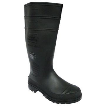 Bota PVC Calfor preta, sem forro, cano longo - CA 28490