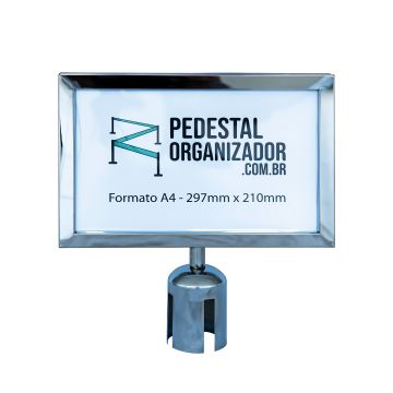 Display tamanho A4 para pedestal cromado