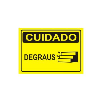 Placa cuidado degraus de PVC 35 x 25cm