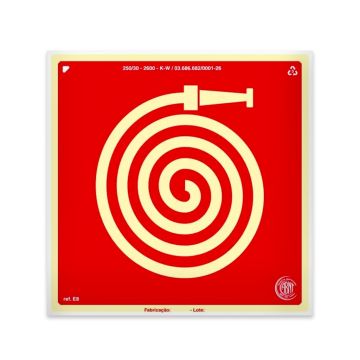 Placa mangueira fotoluminescente PVC - 30x30cm
