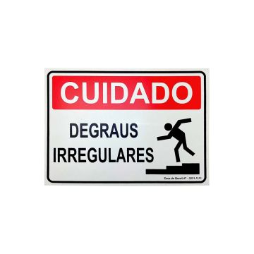 Placa cuidado degraus irregulares de PVC 35 x 25 cm