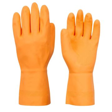 Luvas látex super reforçada laranja forrada - CA 37815