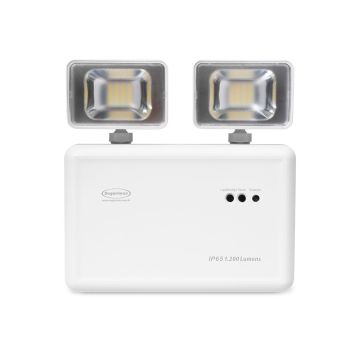 Bloco de iluminação de emergência autônoma LED 2 faróis 1200 lúmens IP65