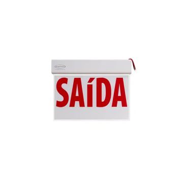 Placa de sinalização saída de emergência LED SLIM não autônoma 26,1 x 22,1cm - uma face