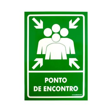 Placa ponto de encontro de PVC 35 x 25cm