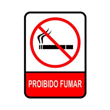 Placa proibido fumar de PVC 15 x 20cm