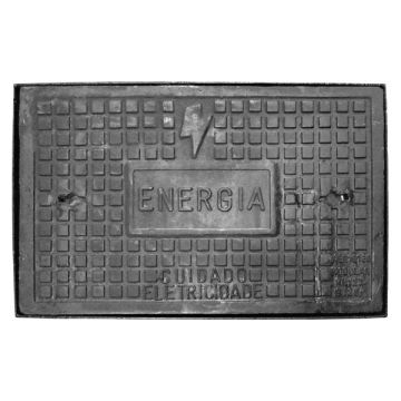 Tampa de ferro fundido Energia 70x46cm 12,5T sem aro