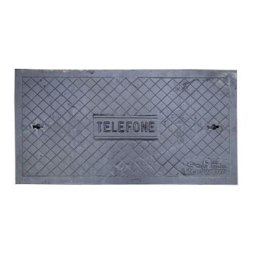 Tampa de ferro fundido Telefone 110x55cm 12,5T sem aro