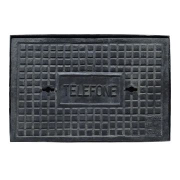 Tampa de ferro fundido Telefone 70x46cm 40T sem aro