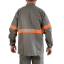 Camisa eletricista NR10 risco 2 cinza claro classe 1 e 2 com refletivo laranja - CA 46298 thumbnail