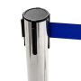 Pedestal organizador de fila cromado em inox com fita retrátil azul thumbnail