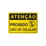 Placa atenção proibido uso de celular de PVC 35 x 25cm thumbnail