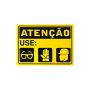 Placa atenção use óculos, luva, capacete de PVC 35 x 25cm thumbnail