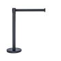 Pedestal organizador de fila preto fosco em inox com fita retrátil preta thumbnail