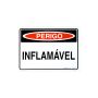 Placa perigo inflamável de PVC 35 x 25cm thumbnail