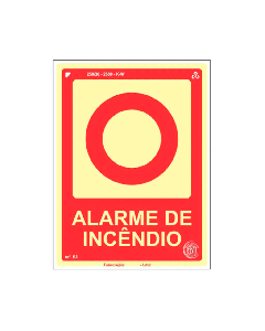Placa fotoluminescente alarme de inc&ecirc;ndio de PVC