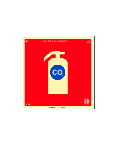 Placa fotoluminescente extintor CO&sup2; de PVC