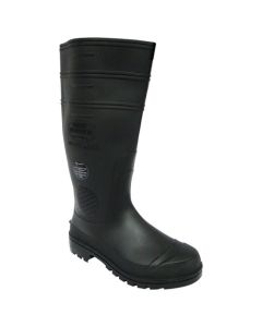 Bota PVC Calfor preta, sem forro, cano longo - CA 28490