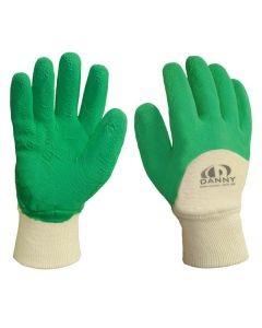Luvas banhadas com látex natural verde - CA 10431