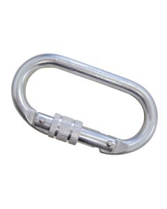 Mosquetão tipo ''Oval'' em aço com rosca 23 kn