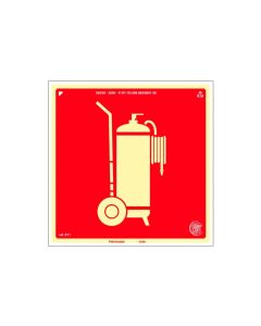 Placa Fotoluminescente Extintor Sobre Rodas de PVC