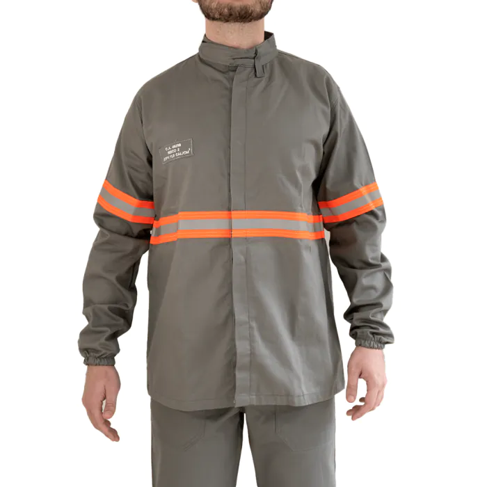 EPI Zeus Camisa eletricista NR10 risco 2 cinza claro classe 1 e 2