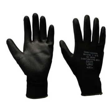 Luva tátil multitato de helanca banhada em PU Preta - CA 15272 Luva tátil multitato de helanca banhada em PU Preta - CA 15272