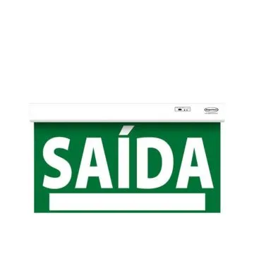 Placa de sinalização saída de emergência LED autônoma com adesivo 60x30cm - uma face Placa de sinalização saída de emergência LED autônoma com adesivo 60x30cm - uma face